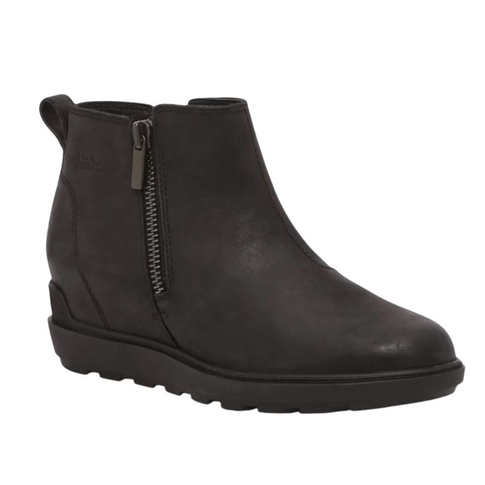 Sorel Womens Evie ll Chelsea Ankle Bootie US 10 Black Leather Waterproof NIB